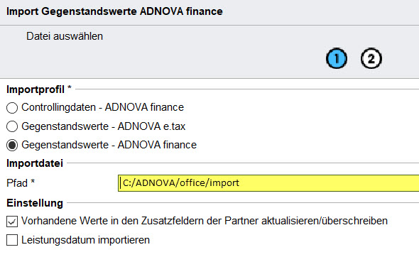 Bereich Fachwissen > Rechtsanwaltskosten anhand von Gegenstandswerten abrechnen > Gegenstandswerte ADf importieren.jpg